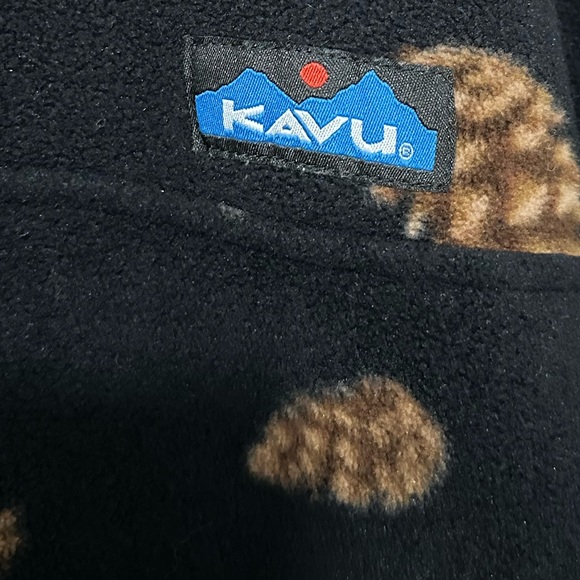 Kavu Black Fleece Zip Pullover with Brown Pinecone Print - Women’s - Picture 2 of 7